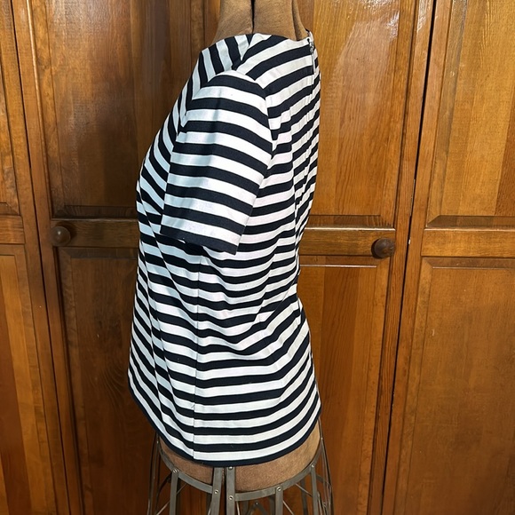 Black and white striped zip back blouse from Michael Kors - Picture 3 of 8